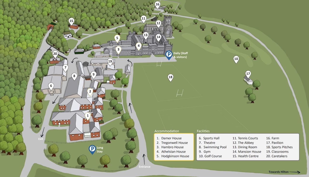 Milton Abbey School Map